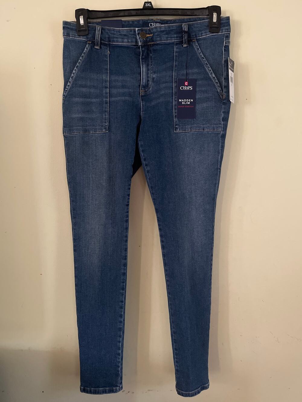 Chaps Blue Denim Jeans Distressed Stretch Slim Fit Women’s 8